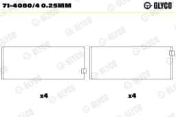 Kepsulaager GLYCO 71-4080/4 0.25mm