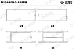 Väntvõlli laager GLYCO H1049/5 0.25mm