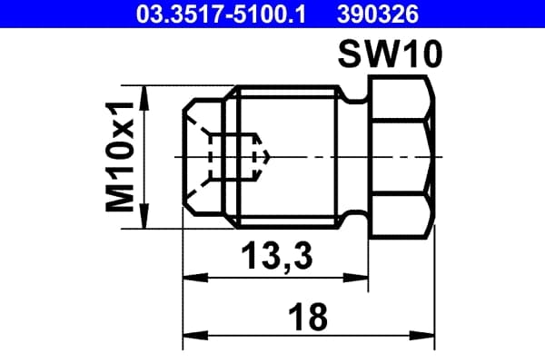Sulgurkruvi, piduri peasilinder ATE 03.3517-5100.1