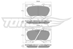 Piduriklotsi komplekt, ketaspidur TOMEX Brakes TX 14-96