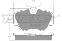 Piduriklotsi komplekt, ketaspidur TOMEX Brakes TX 10-38