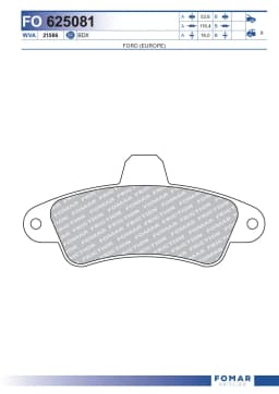 Piduriklotsi komplekt, ketaspidur FOMAR Friction FO 625081