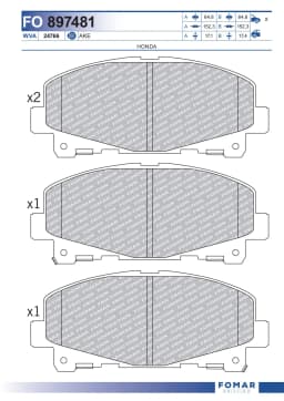 Piduriklotsi komplekt, ketaspidur FOMAR Friction FO 897481