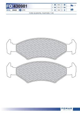 Piduriklotsi komplekt, ketaspidur FOMAR Friction FO 430981