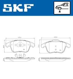Piduriklotsi komplekt, ketaspidur SKF VKBP 80168