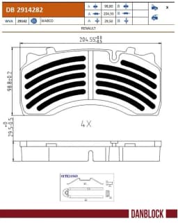 Piduriklotsi komplekt, ketaspidur DANBLOCK DB 2914282