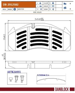 Piduriklotsi komplekt, ketaspidur DANBLOCK DB 2912582