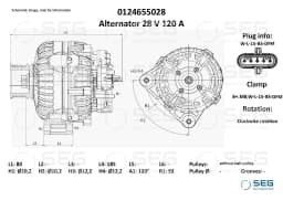Generaator SEG Automotive 0124655028