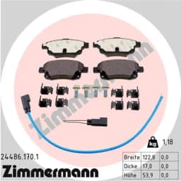Piduriklotsi komplekt, ketaspidur ZIMMERMANN 24486.170.1