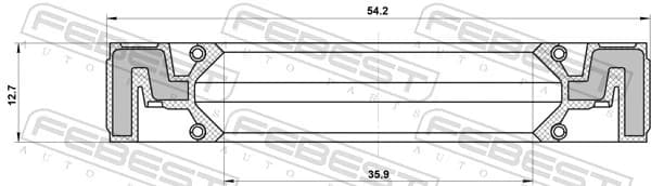 Võlli rõngastihend, jaotuskast FEBEST 95QAY-37541313C