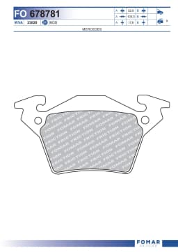 Piduriklotsi komplekt, ketaspidur FOMAR Friction FO 678781