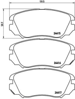 Piduriklotsi komplekt, ketaspidur BREMBO P 59 054X